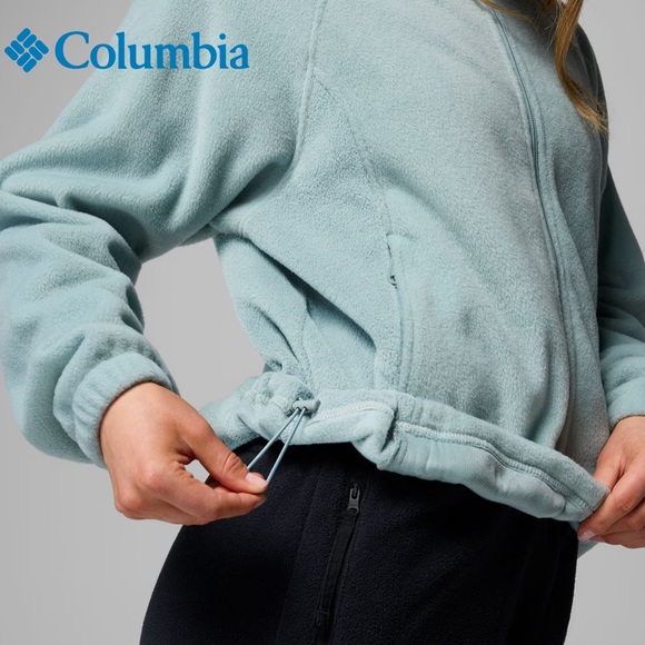 Columbia Benton Springs Full Zip Fleece Jacket Women’s XS Mint Blue Small Spot - Picture 2 of 12